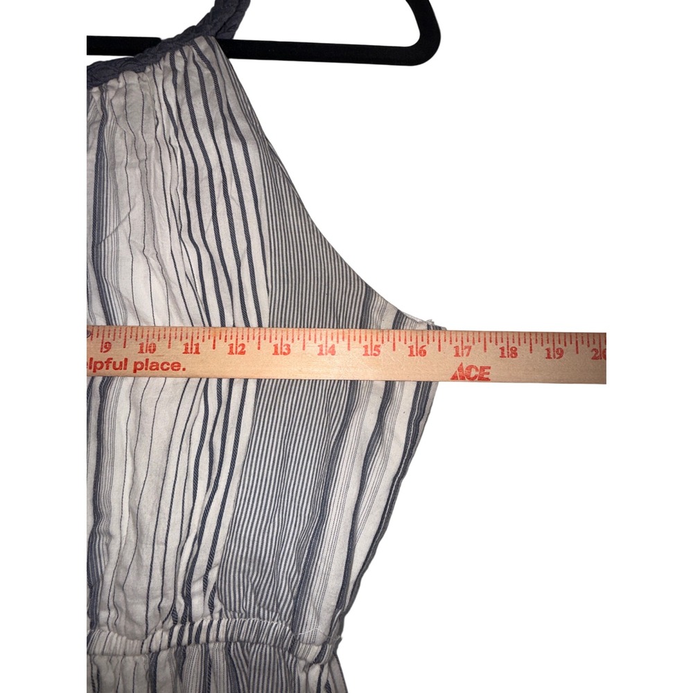 Coastal Old Money Striped Maxi Dress L Summer Quiet Luxury Nautical Resort - Picture 6 of 15